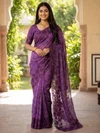 Kt 2069 Fandy Chiffon With Embroidery Work Saree